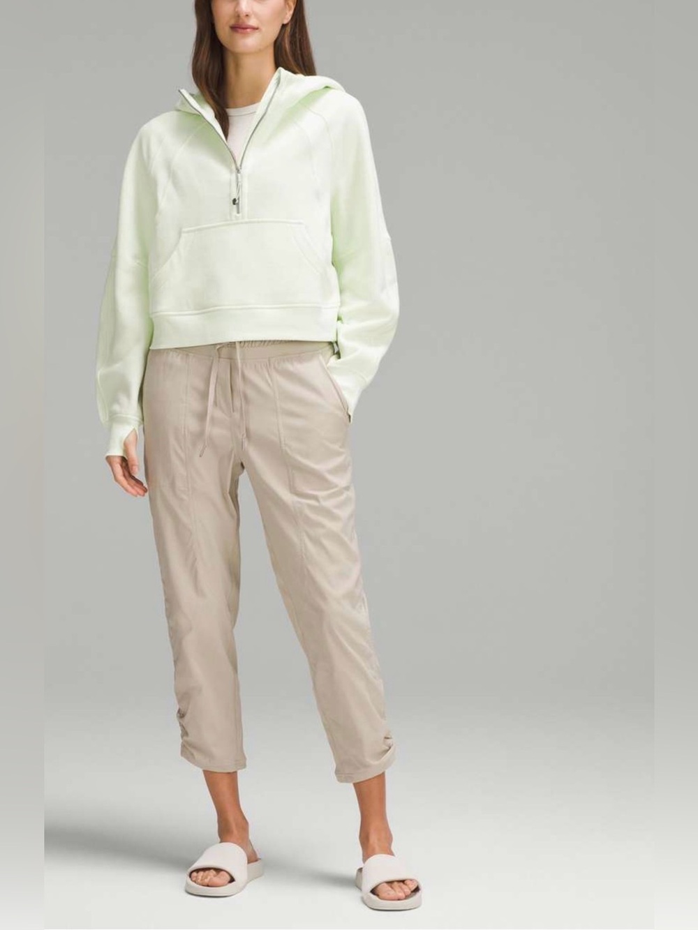 LULULEMON Lululemon Dance Studio Mid-Rise Lined Cropped Pants Tan Size 6
